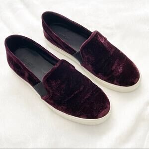 Vince Blair purple ox blood velvet sneakers 7 slip on